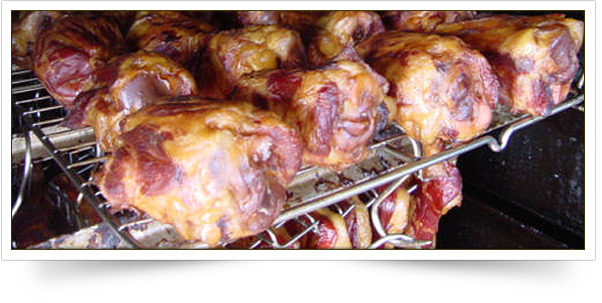 Smoked meats in an oven